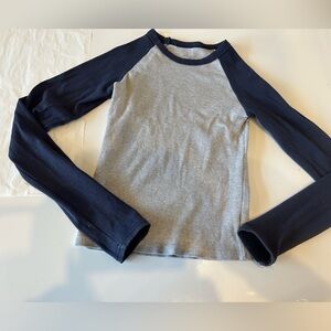 Brandy Melville Gray and Navy Long Sleeve Top